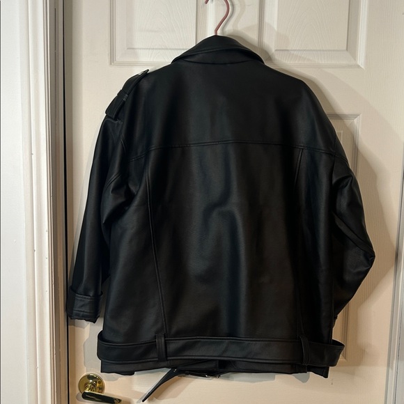 NWT Noisy may Black Leather Jacket SIZE 18 - Picture 7 of 14